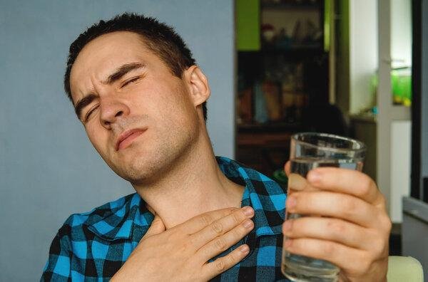 Patient experiencing chest pain difficulty swallowing while eating
